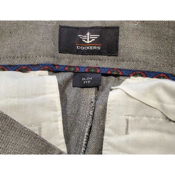 NEW Dockers Slim Fit Signature Khaki Flat Front Dress Pants Mens Size 29X32*Gray - Picture 7 of 9